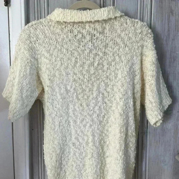 Vtg Collared Textured Chunky Knit Sweater Relaxed M GRANNY COTTAGE COZY CORE - Picture 6 of 6